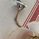 Frosted glass pendant lamp and shell brass