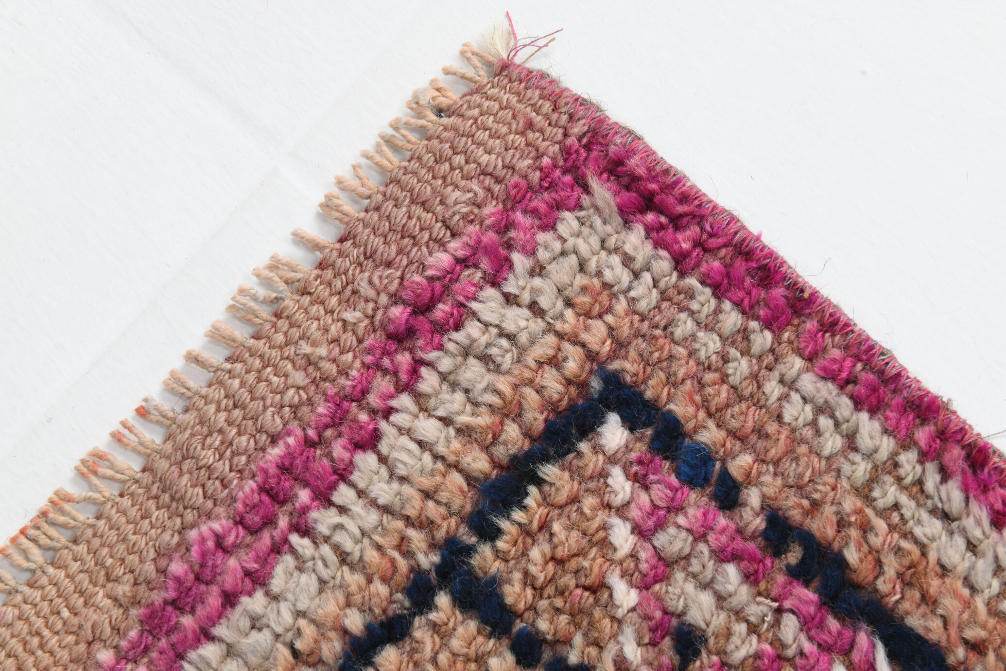 3x10 pastel pink & blue vintage rug