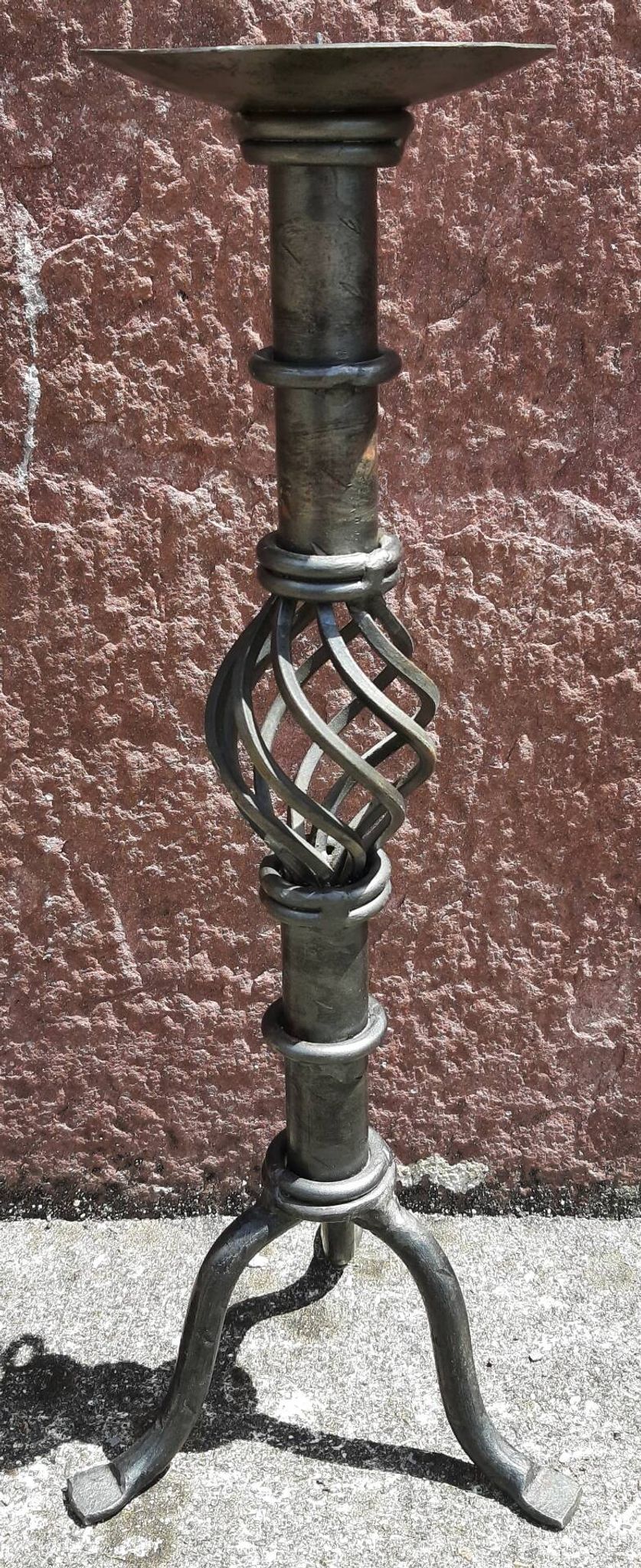 Candle holder or wrought iron candlestick (Height 41 cm)