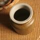 Mustard Pot Stoneware Brown Chiné Vintage Interior Varnished Gray