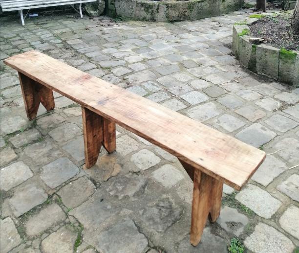 Long wooden farm bench 185cm