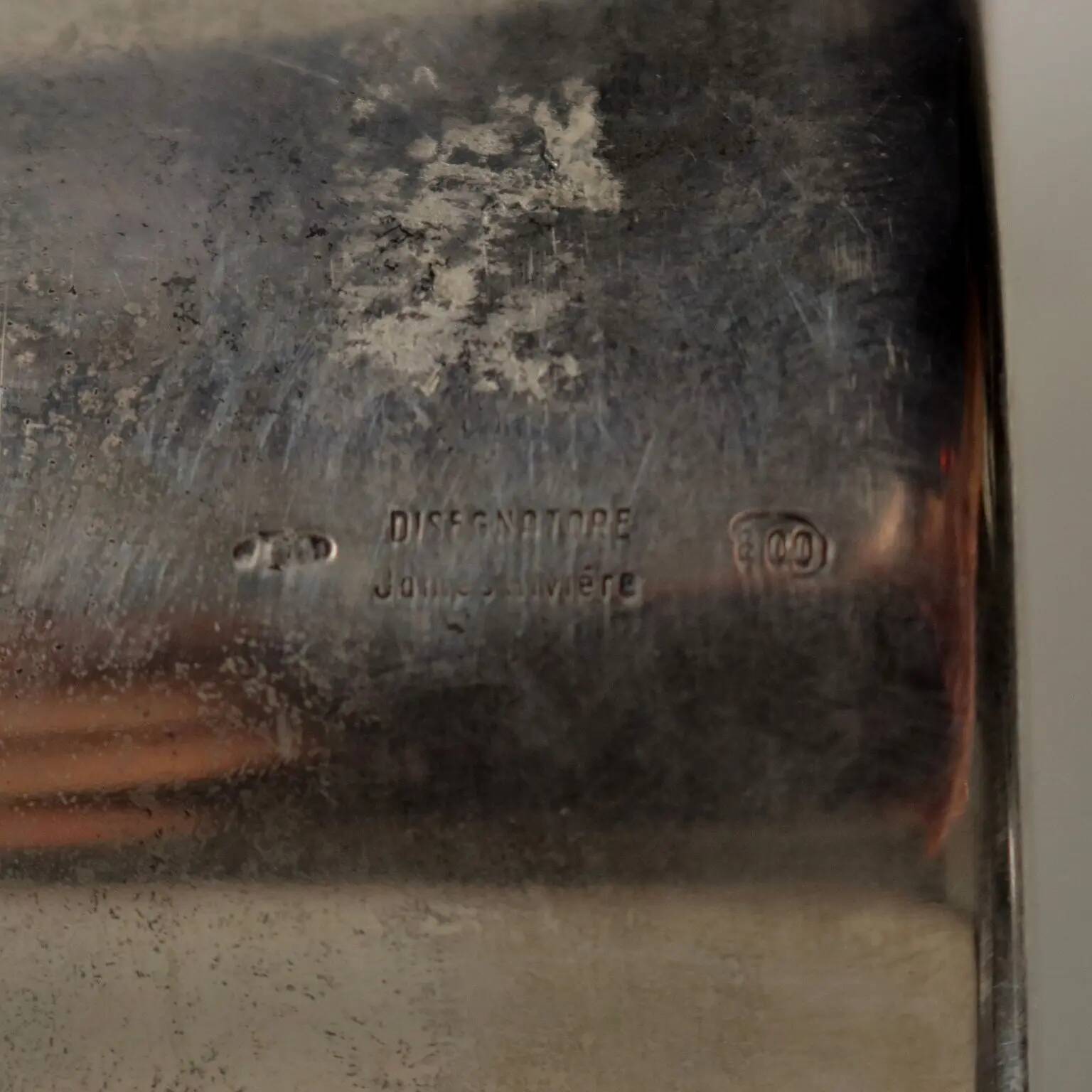 Vase vintage en verre argenté James Rivière, Italie, années 1970