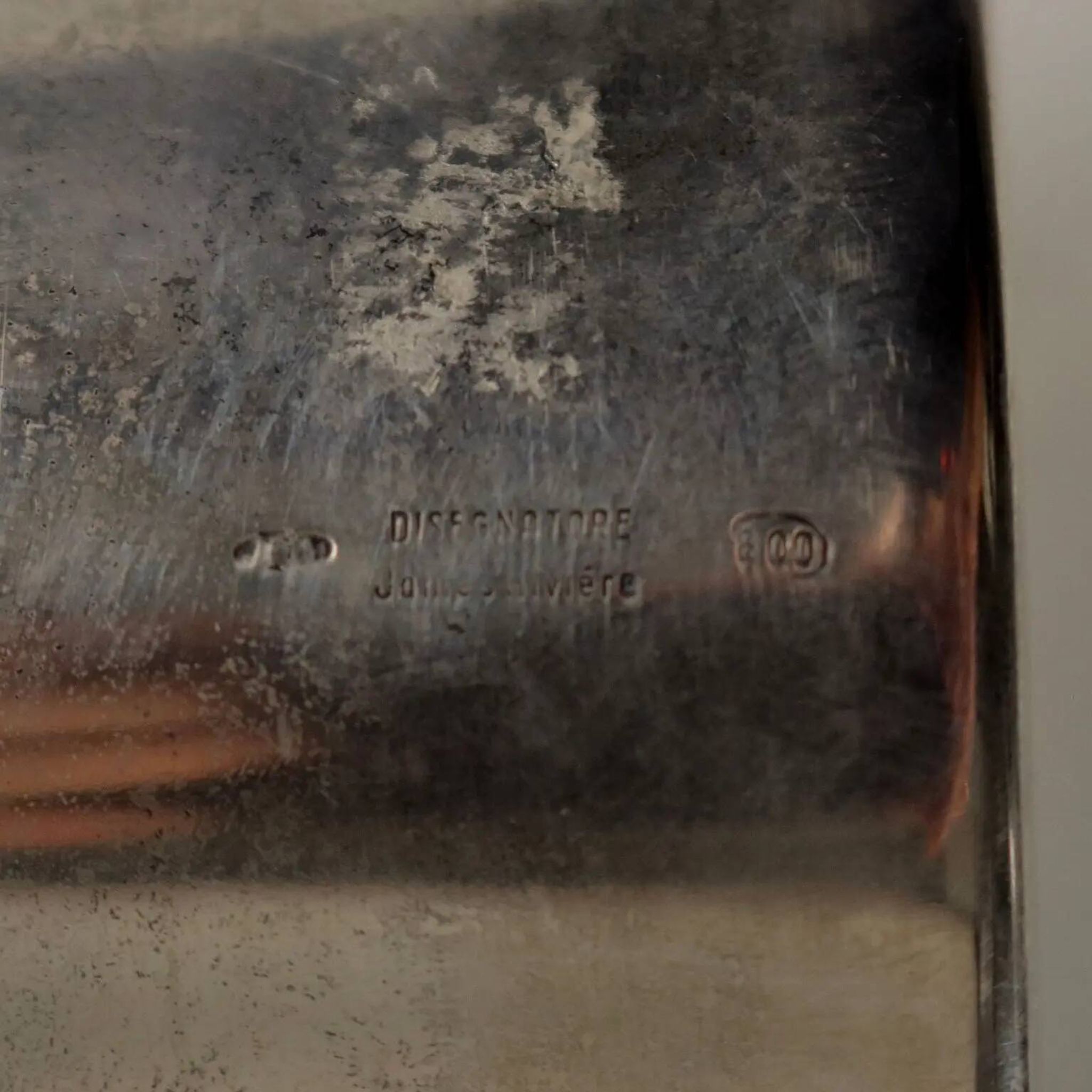 Vintage silvered glass vase by James Rivière, Italy, 1970s.
