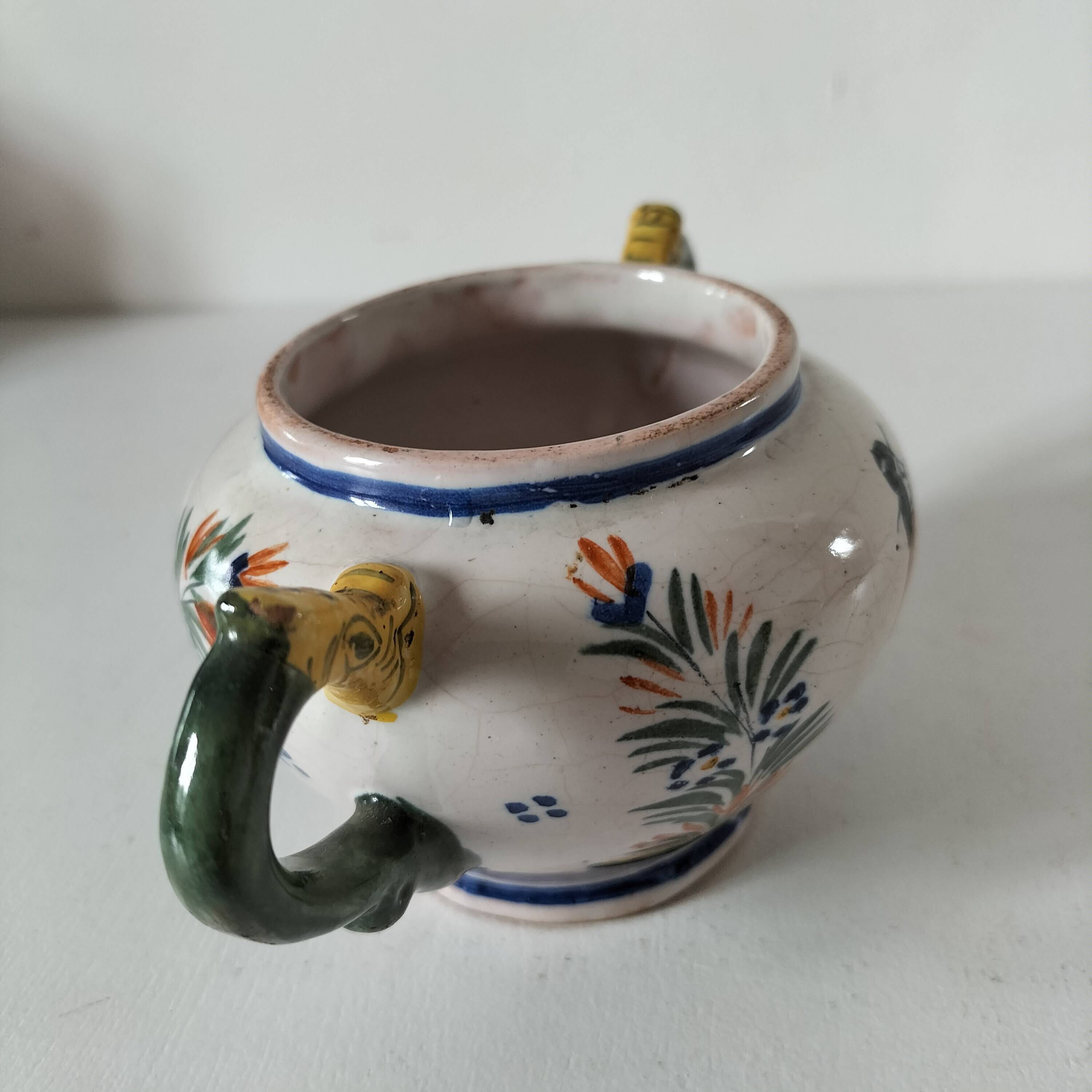Small pot with dragon handles HENRIOT Quimper