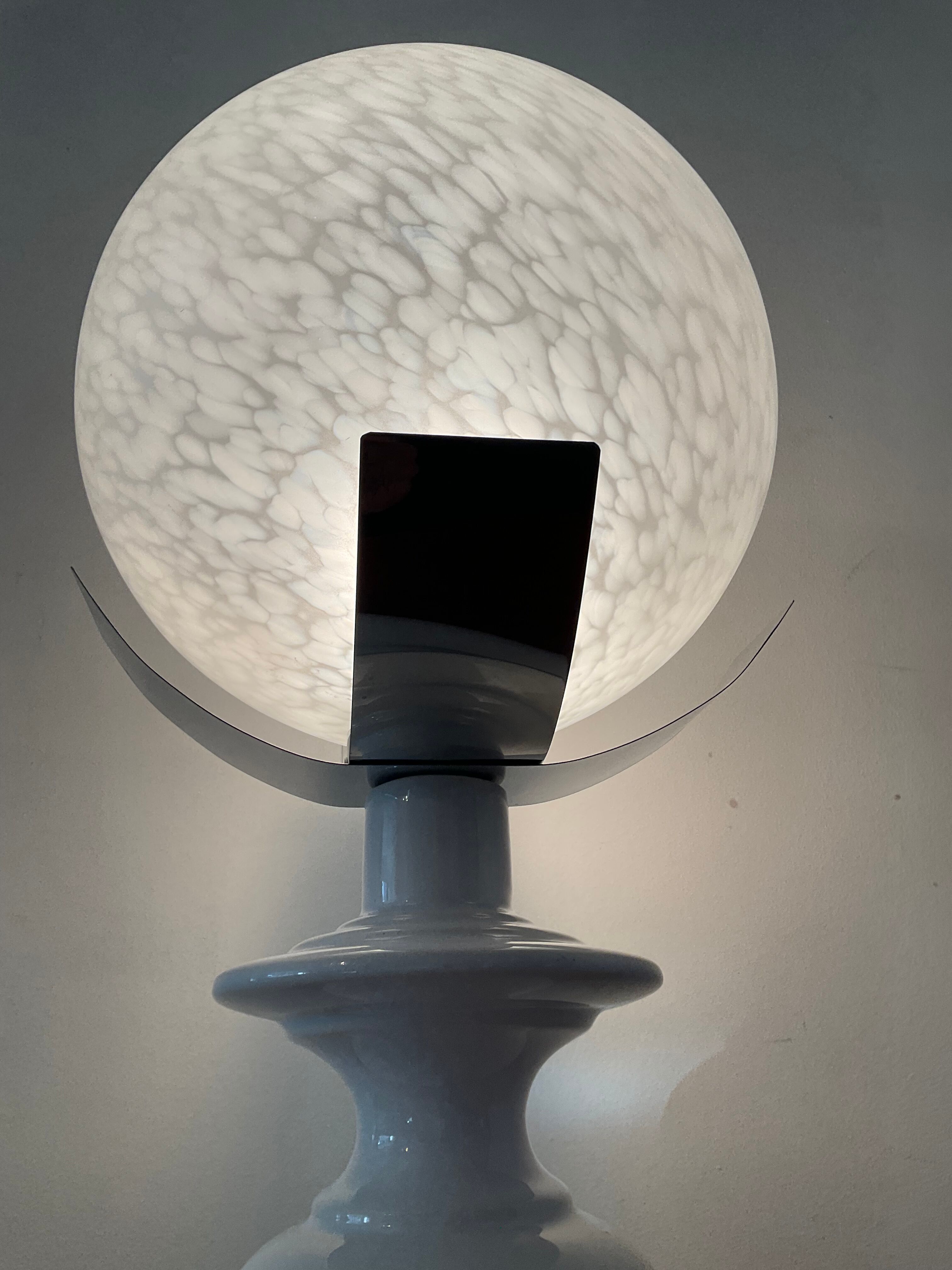 Vintage lamp globe vichy and ceramic 70s