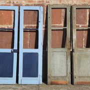 Portes doubles, deux battants, bois massif (Lot de 4)