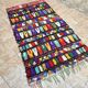 Vintage Moroccan Boujaad rug: Small abstract red Boucherouite rug.