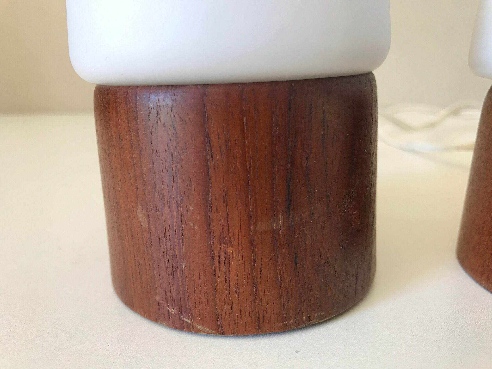 Pair of Philips teak lamps 60s