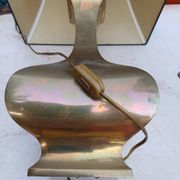 Bronze lamp and dark brown fabric shade