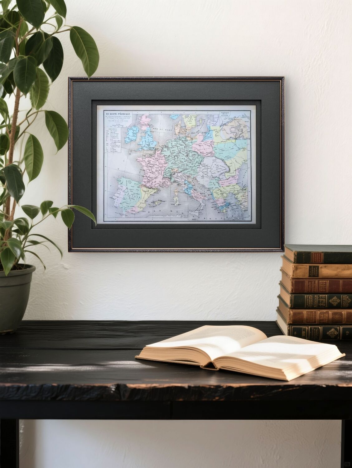 Feudal Europe, original map printed in 1879.