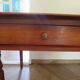 minister's desk - 2 drawers - solid wood - faux leather writing pad - Louis Philippe
