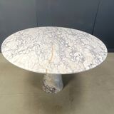 Vintage round marble dining table 1970s