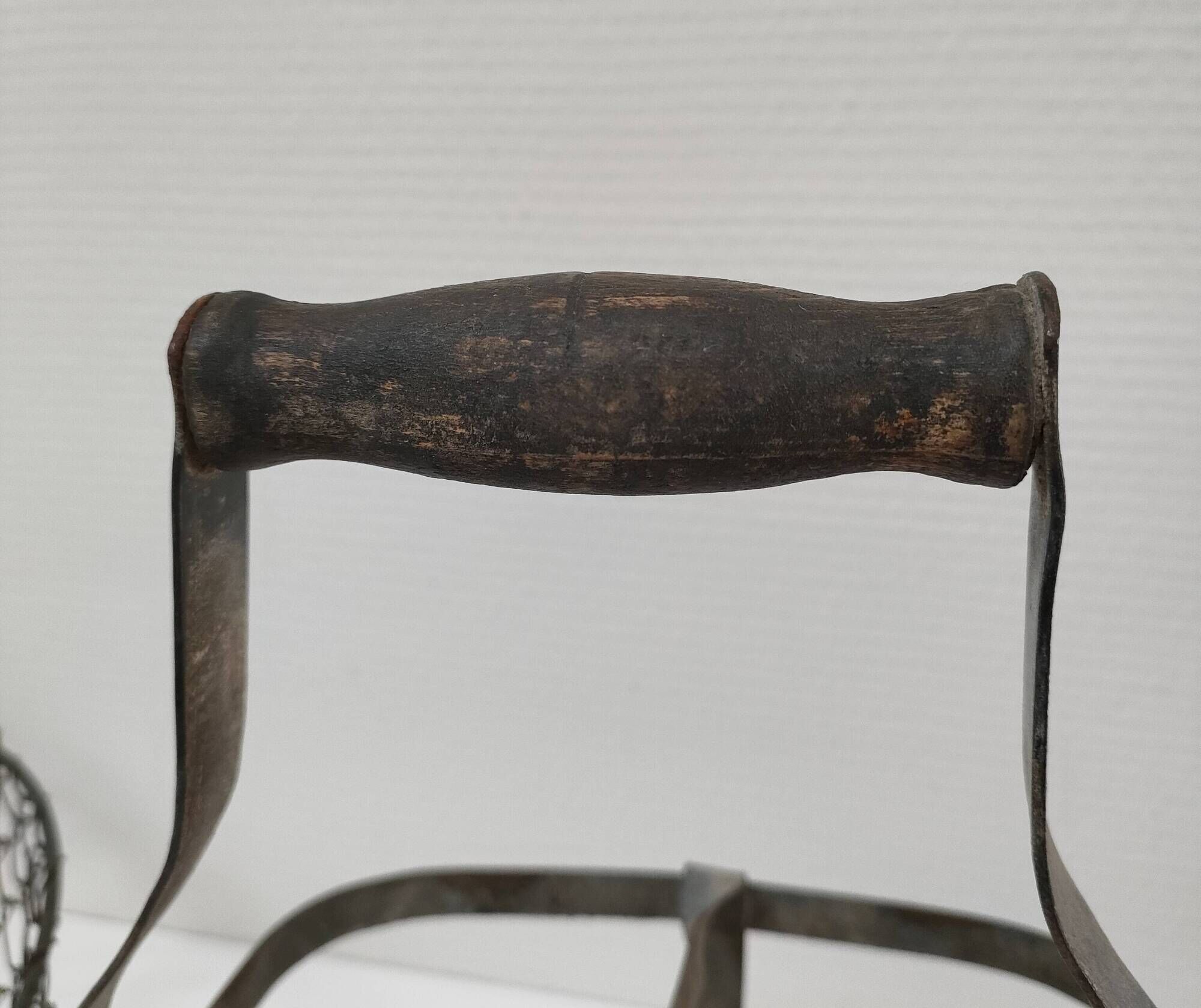Two baskets metal and patinated wood early twentieth century