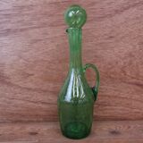Green bubble glass carafe in Biot style