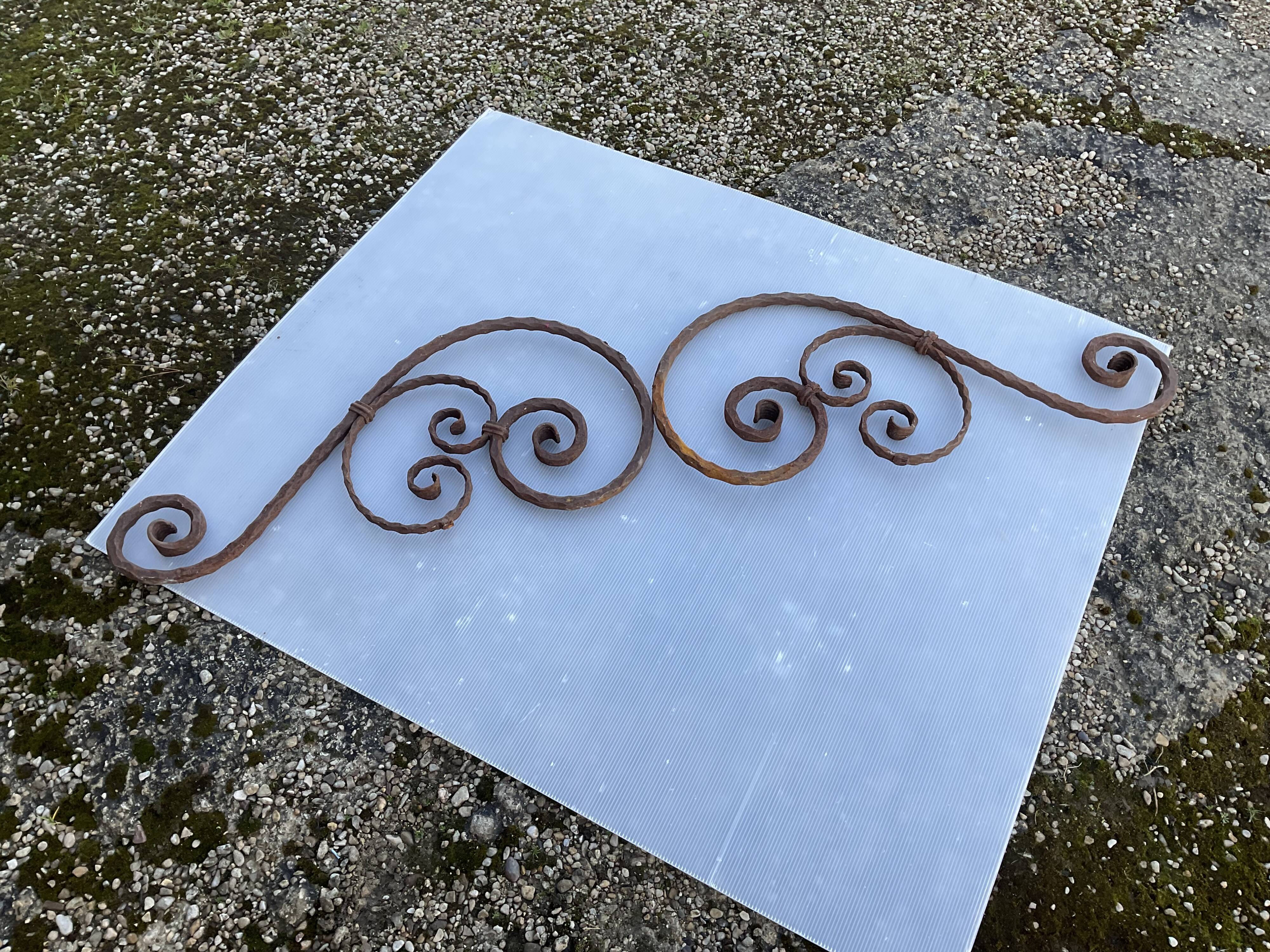 Wrought iron pediment