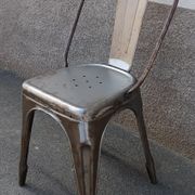 Pair of grey metal chairs