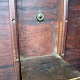 19th-century solid mahogany tilting table with a brass mechanism.