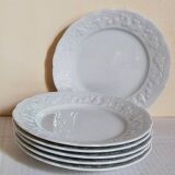 Six vintage Philippe Deshoulières Limoges California porcelain bread plates