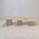 Set of 3 italian travertine coffee or side tables, 1980s