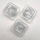 Set of 3 ice glass ceiling lamps, 1970s