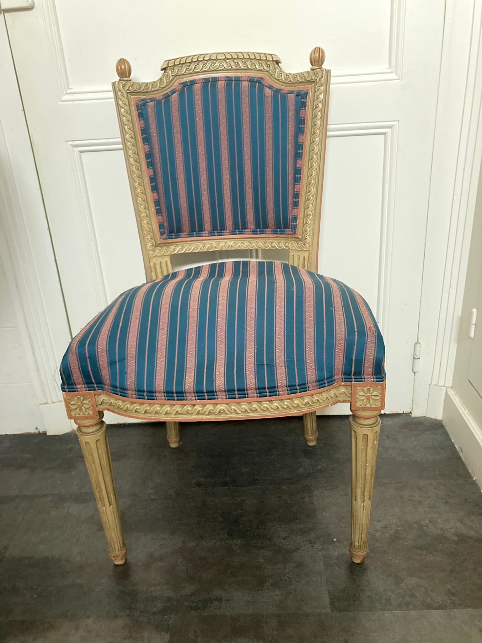 Old louis XVI style chair patinated wood