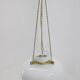Suspension en verre opalin et laiton des années 1970, 2 articles disponibles