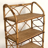 Vintage rattan shelf 60's