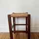 Vintage straw wood stool