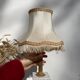 Marble table lamp and antique golden column