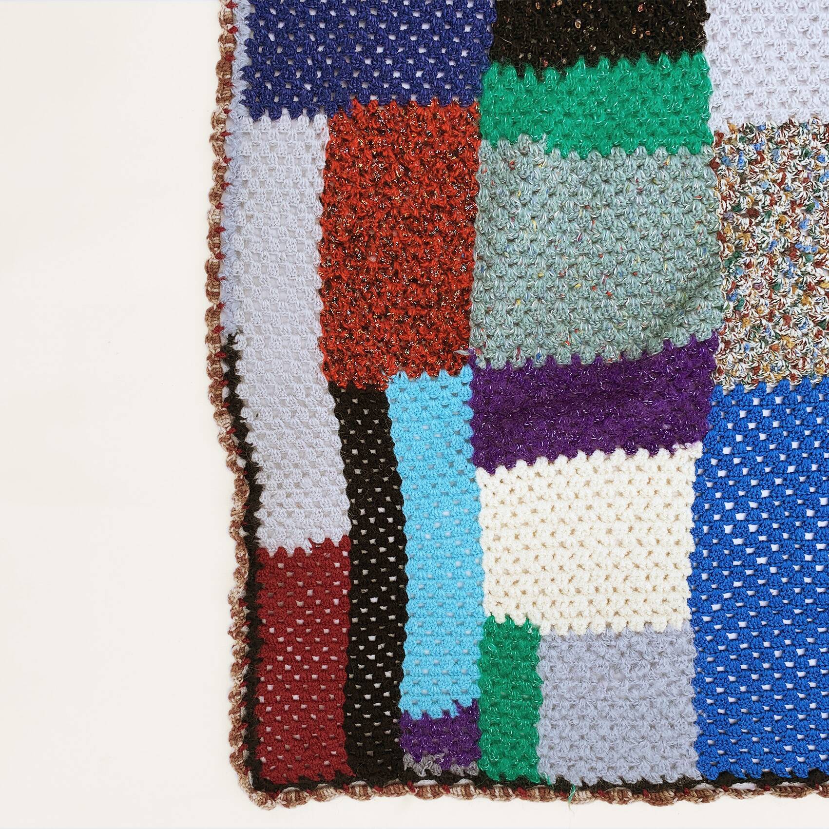 Handmade Crochet Patchwork Throw Blanket Bedspread