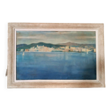 Painting Jean Pierre Capron - Oil On Marine Canvas 50s