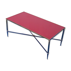 Table basse en laiton plateau en