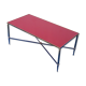 Brass coffee table with red glass top