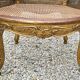 Gilded wood armchair and double canning