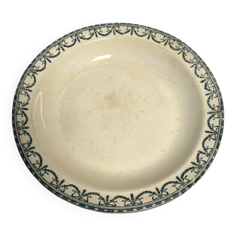 Magnificent old hollow dish-terre de fer-salins-garland model-louis xvi