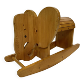 Vintage Swedish design Wooden Rocking Elephant jr  80's design