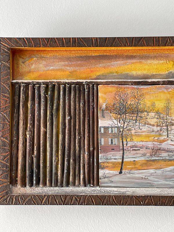 Painting "Chemin d'Or" 2003 - 45 x 23 cm