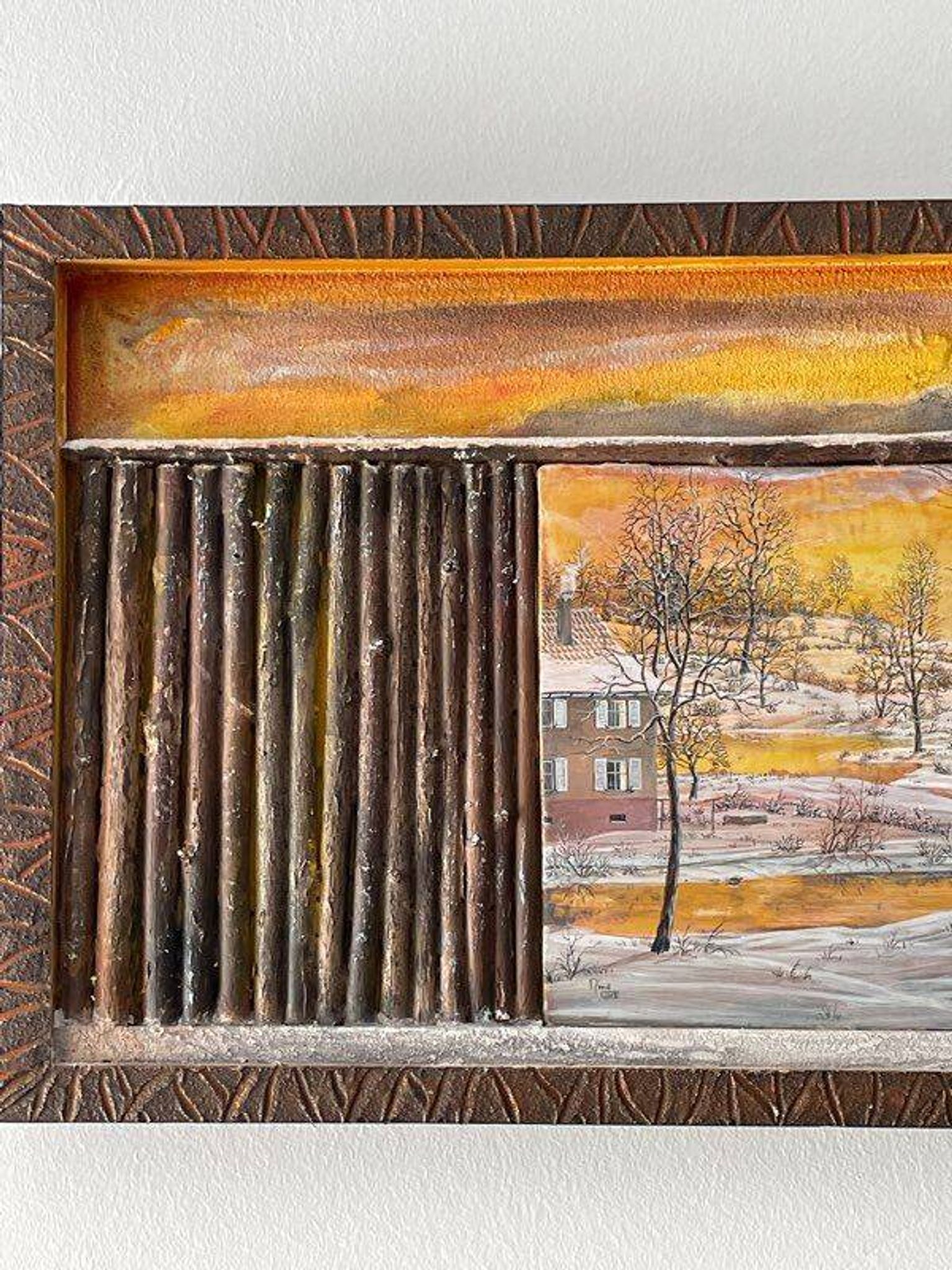 Painting "Chemin d'Or" 2003 - 45 x 23 cm