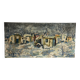 Snowy village, knife oil, signed