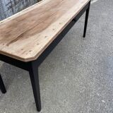 Console natural tray black footing