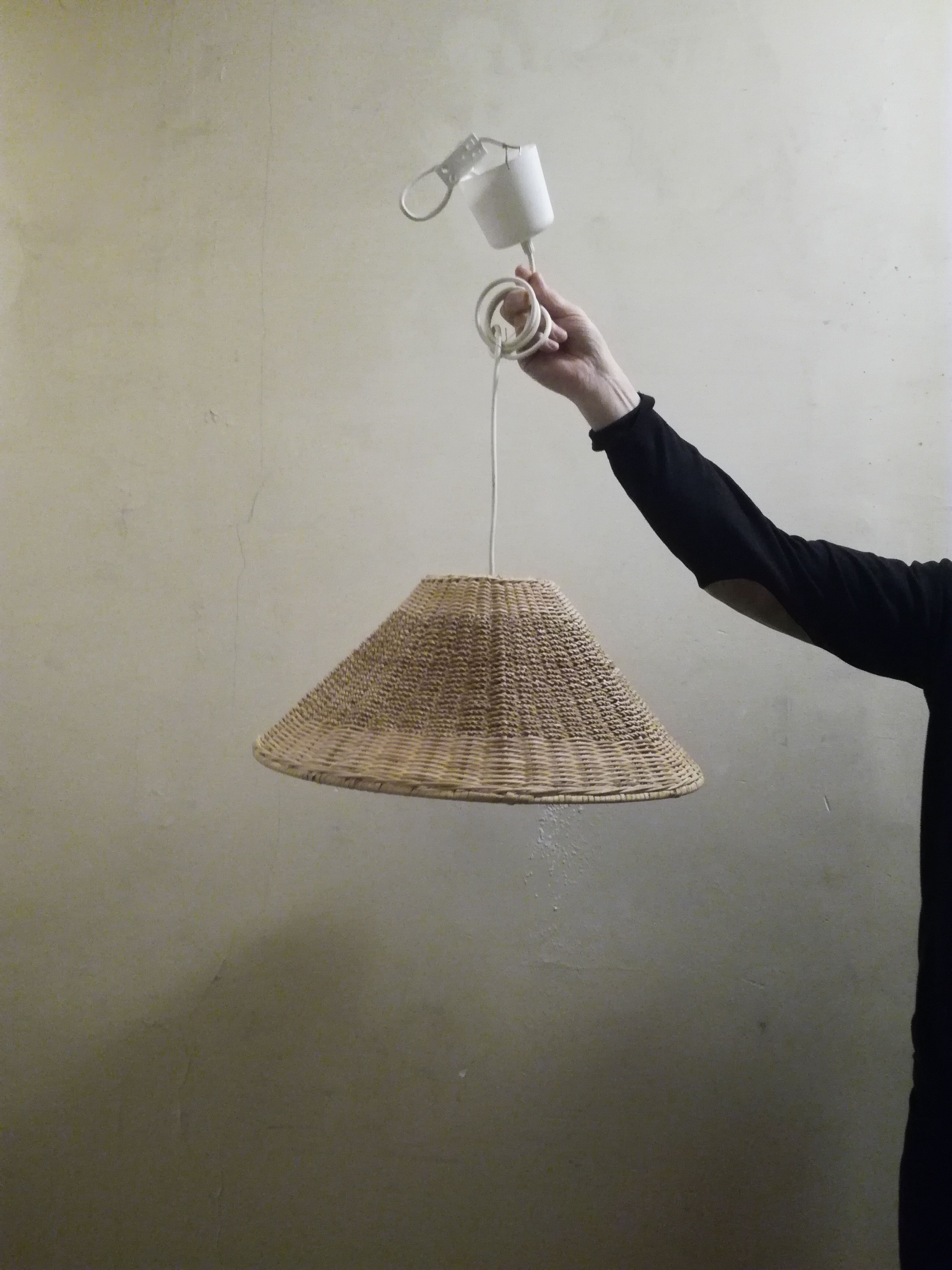 Suspension en ratan et cordon «my vintage home»