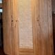 Antique solid oak wardrobe with caning.