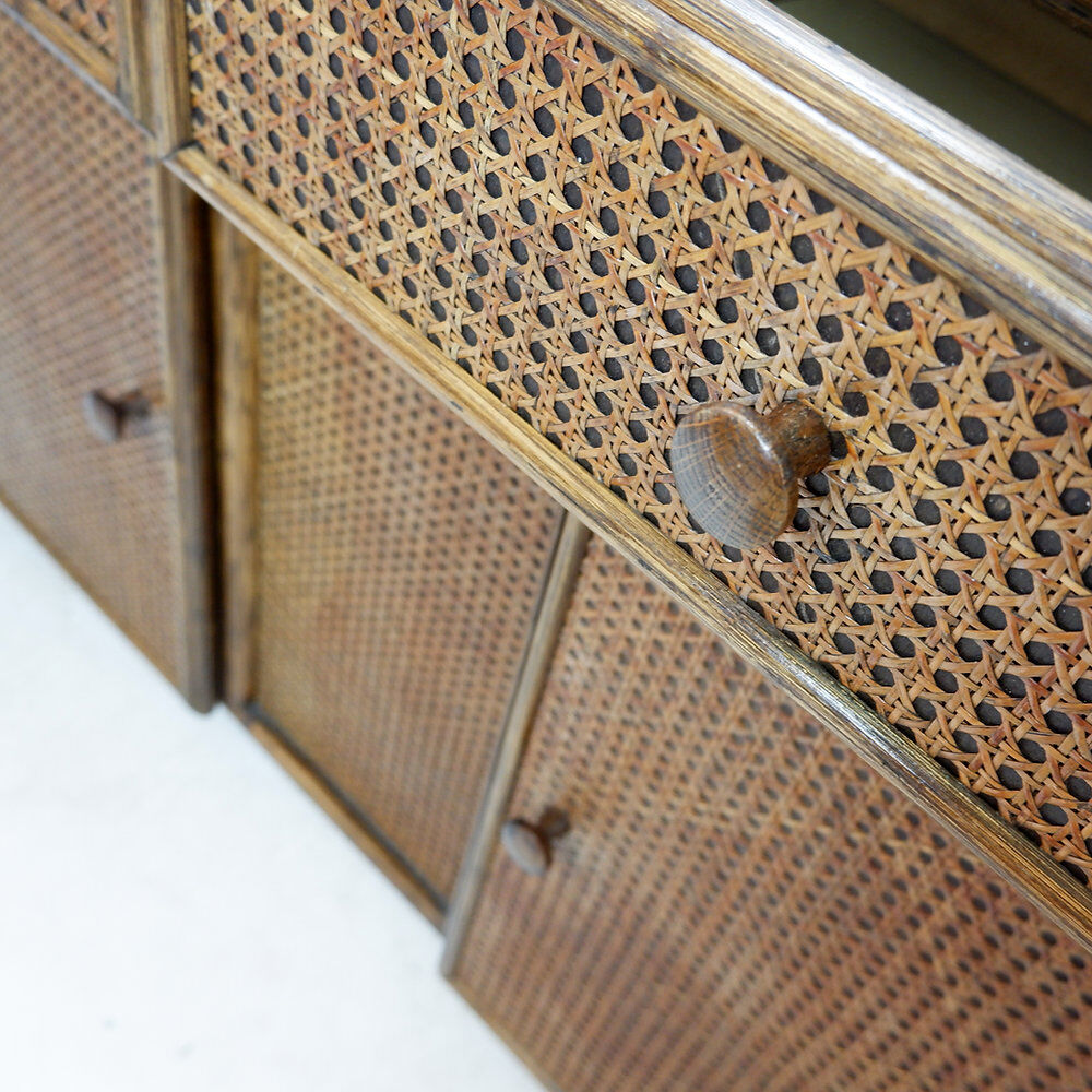 Mid-century bamboo and rattan buffet - 1960s