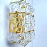 pair vintage wall lamps 60s golden crystal fine gold