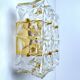 pair vintage wall lamps 60s golden crystal fine gold