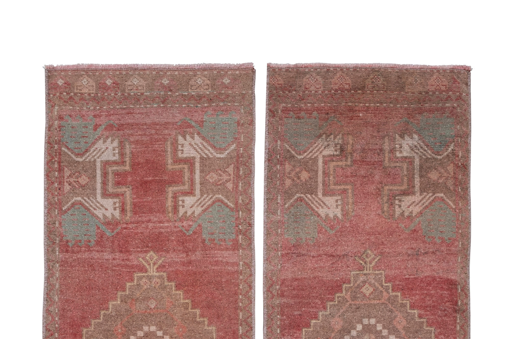 Set of 2 turkish carpets, 1970s, 47 x 126 - 47 x 128 cm