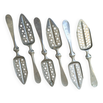 Set of 6 antique absinthe spoons Combault
