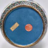 Postmodern Colorful Chinese Jingfa Cloisonné Vase with Brass Base
