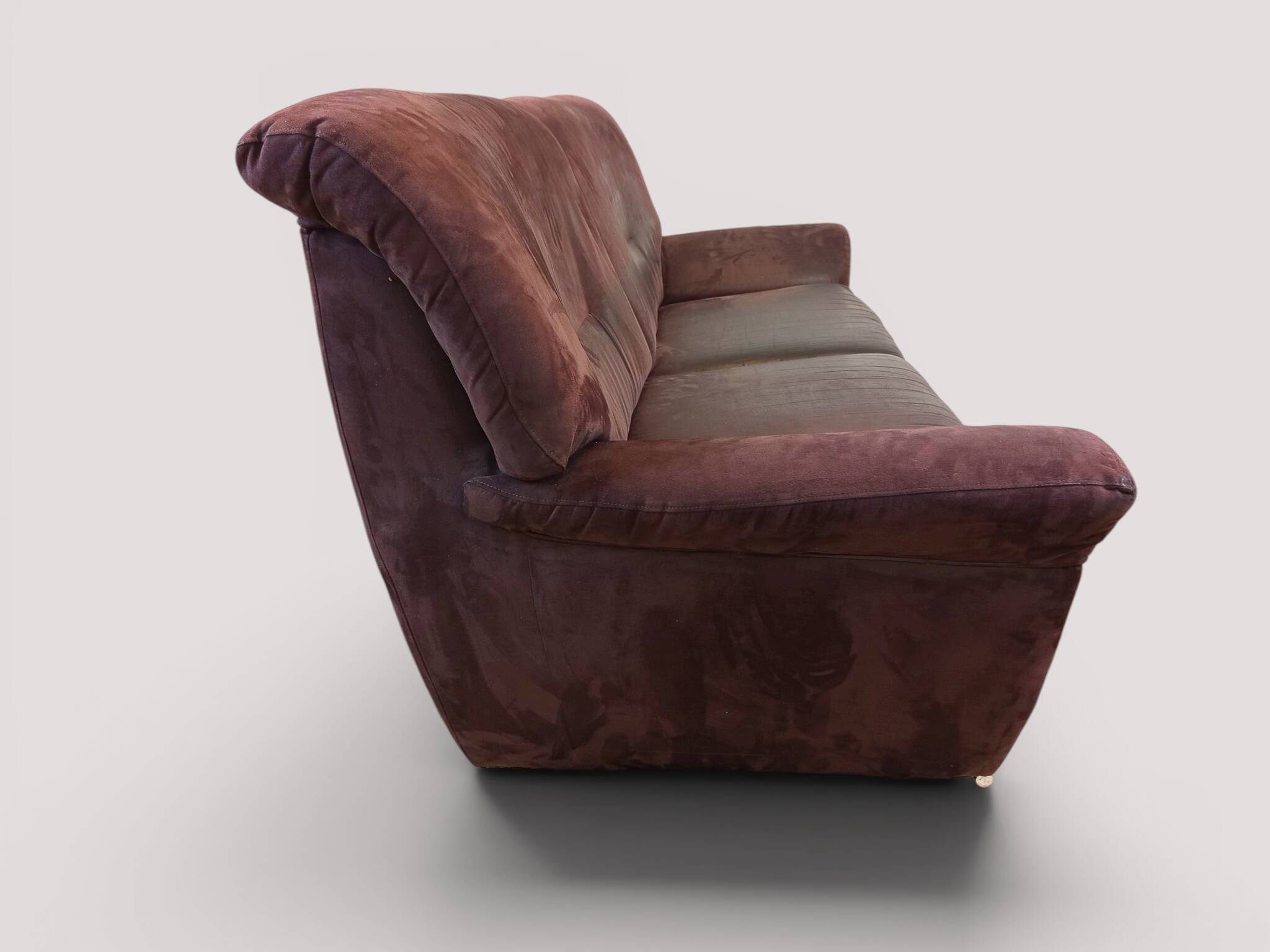 Vintage brown nubuck leather 2-seater sofa "Charisma" – 1980s