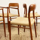 Set de 8 chaises de salle à manger en teck du milieu du siècle par Niels O Møller pour JL Moller Danemark